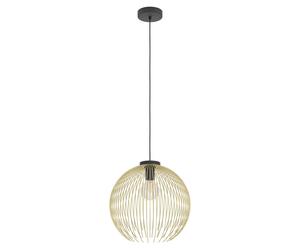 Sospensione Industrial-Nordico Acciaio Nero E Oro 1 Luce E27 D.40Cm