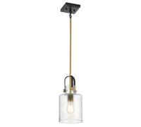 Applique Industrial Nordico Kitner Acciaio Ottone Vetro 1 Luce E27