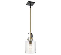 Applique Industrial Nordico Kitner Acciaio Ottone Vetro 1 Luce E27