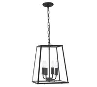 Sospensione Industrial-Nordico Lantern Noir Acciaio Nero Vetro 1 Luce E14