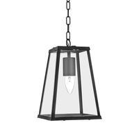 Sospensione Industrial-Nordico Viaggiatore Acciaio Nero Vetro 1 Luce E27
