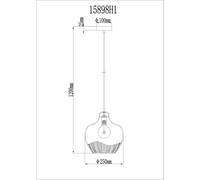 Sospensione Jessica Ø 250x1200 mm Oro - opaco