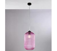 Sospensione Krizia vetro rosa rigato 1 luce