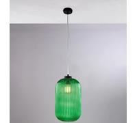Sospensione Krizia vetro verde rigato 1 luce