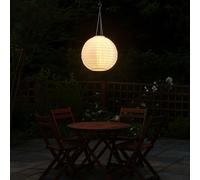 Sospensione Lampada Solare Lampione Matrimonio LED Bianco Acciaio Inox Esterno [EEK: Inaditato]