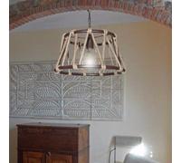 SOSPENSIONE lampadario CORDA DI CANAPA Ø50 RUSTICO COUNTRY cucina taverna pub