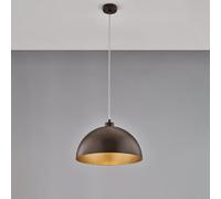 Sospensione Marcus Ø35xH21 - MAX 121 cm, Ruggine Oro, Ferro Laccato con Effetto Ruggine e Decorazione Interna Oro Antico - 1 X E27 - 55 Watt Max