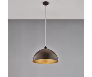 Sospensione Marcus Ø35xH21 - MAX 121 cm, Ruggine Oro, Ferro Laccato con Effetto Ruggine e Decorazione Interna Oro Antico - 1 X E27 - 55 Watt Max