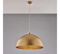 Sospensione Marcus Ø50xh30 - Max 130 cm, Bianco Oro Antico, Ferro Laccato con Decorazione, 1 x E27 - 55 Watt Max