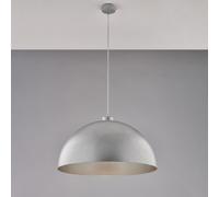 Sospensione Marcus Diametro 50 cm in Ferro Laccato Bianco con Decorazione Argento Antico, Cavo Elettrico Regolabile, H30 - MAX 130 cm, 1 Luce E27 - 55 Watt Max, Colore Argento