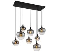 Sospensione Maxy 8 luci 1050x450x1200 mm Nero - opaco