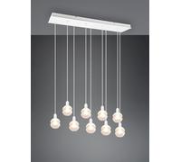 Sospensione MELA con 9 vetri neri e trasparenti L.102cm metallo bianco 313100931