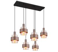 Sospensione Milley 6 luci 960x345x1500 mm Nero - opaco