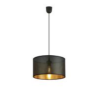 Sospensione Minimal 1 Luce Ladone In Acciaio Nero E Oro