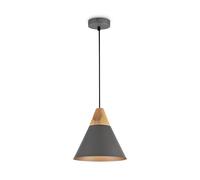 Sospensione Minimal Bicones Metallo Legno Nero Oro 1 Luce