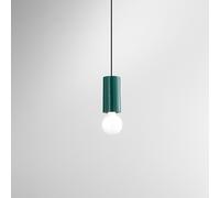 Sospensione ceramica e metallo verde lucido Idea 1 luce attacco E27 D.8cm Rosone e lampadine non incluso