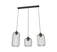 Sospensione Minimal Industrial Donar 3 Luci Lineari Nera