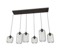 Sospensione Minimal Industrial Donar 6 Luci Lineari Nera