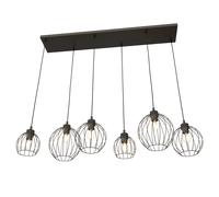 Sospensione Minimal Industrial Euryphaessa 6 Luci Lineari Nera