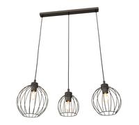 Sospensione Minimal Industrial Hathor 3 Luci Lineari Nera