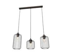 Sospensione Minimal Industrial Minerva 3 Luci Lineari Nera
