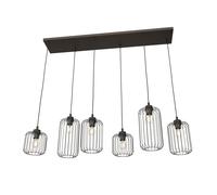 Sospensione Minimal Industrial Minerva 6 Luci Lineari Nera