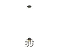 Sospensione Minimal Orfeo 1 Luce In Acciaio Nero A Gabbia Con Oro