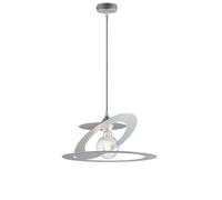 Sospensione Moderna 1 Luce Ferro Taglio Laser Argento Serie Geko