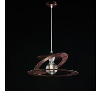 Sospensione Moderna 1 Luce Ferro Taglio Laser Marrone e Corten Serie Geko