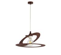 Sospensione Moderna 1 Luce Ferro Taglio Laser Marrone e Corten Serie Geko