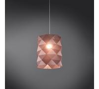 Sospensione Moderna 1 Luce Prisma In Polilux Rosa Metallico D27 Made In Italy