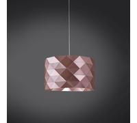 Sospensione Moderna 1 Luce Prisma In Polilux Rosa Metallico D40 Made In Italy
