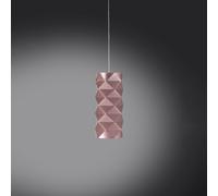 Sospensione Moderna 1 Luce Prisma Polilux Rosa Metallico D13 Made In Italy