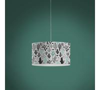 Sospensione Moderna 3 Luci Decolight Xxl In Polilux Stampa Cactus Made In Italy