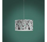 Sospensione Moderna 5 Luci Decolight Xxl In Polilux Stampa Cactus Made In Italy