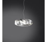 Sospensione Moderna 5 Luci Flat In Polilux Silver D100 Made In Italy