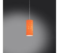 Sospensione Moderna A 1 Luce Pois In Polilux Bicolor Arancione Made In Italy