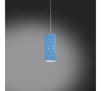 Sospensione Moderna A 1 Luce Pois In Polilux Bicolor Blu' Made In Italy