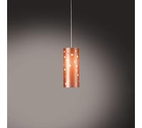 Sospensione Moderna A 1 Luce Pois In Polilux Bicolor Rame Made In Italy