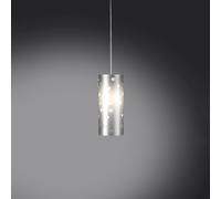 Sospensione Moderna A 1 Luce Pois In Polilux Bicolor Silver Made In Italy