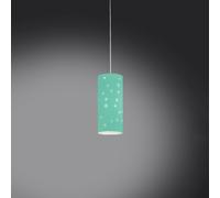 Sospensione Moderna A 1 Luce Pois In Polilux Bicolor Verde Made In Italy