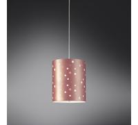 Sospensione Moderna A 1 Luce Pois Xl In Polilux Bicolor Rosa Metallico Made In Italy