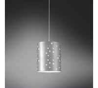 Sospensione Moderna A 1 Luce Pois Xl In Polilux Bicolor Silver Made In Italy