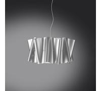 Sospensione Moderna A 5 Luci Folio In Polilux Silver Made In Italy