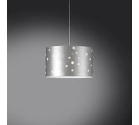 Sospensione Moderna A 5 Luci Pois Xxl In Polilux Bicolor Silver Made In Italy