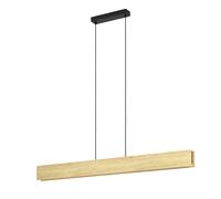Sospensione Moderna Anchorena-Z Metallo Nero Legno 1 Luce Led 35W 3980Lm