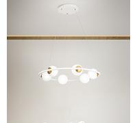 Sospensione Moderna Ball Metallo Bianco Vetro Led 80W 3000K