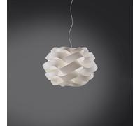 Sospensione Moderna Cloud Polilux ® Bianco E Metallo Cromo 1 Luce E27 D.50Cm