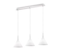 Sospensione Moderna Cocktail Vetro Bianco 3 Luci E14