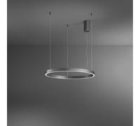 Sospensione Etere in metallo e alluminio grigio a LED 87W 6090Lm 3000K diffusori in silicone dimmerabile d.100cm